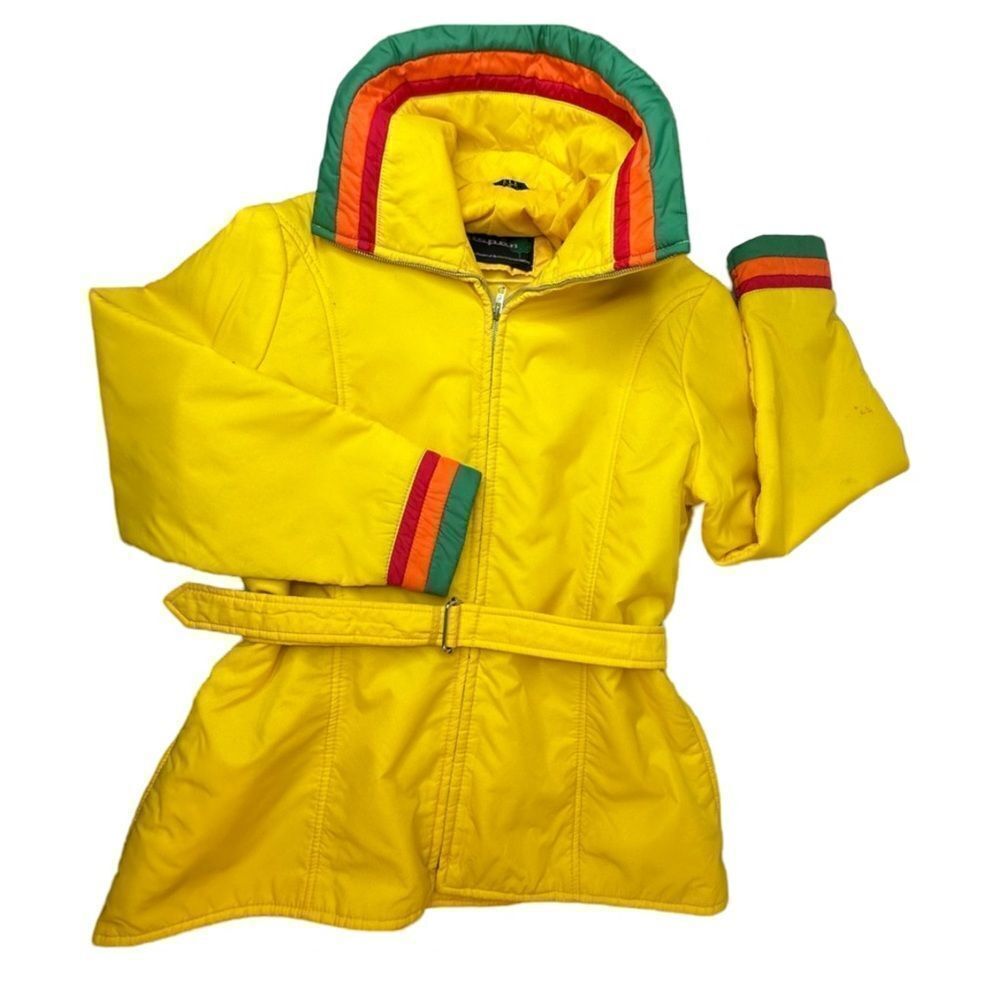 ASPEN Vintage 80’s Bright Yellow Ski Winter Jacket Size Large